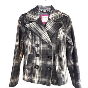 Old Navy Womens Coat XS Extra Small Black Double Breasted Misses Size 0 2 Jacket